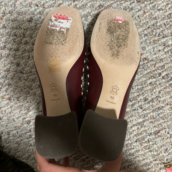 Tory Burch 55mm Studded Loafer Block Heel Slip On Royal Burgundy- Size 10 - Picture 9 of 12